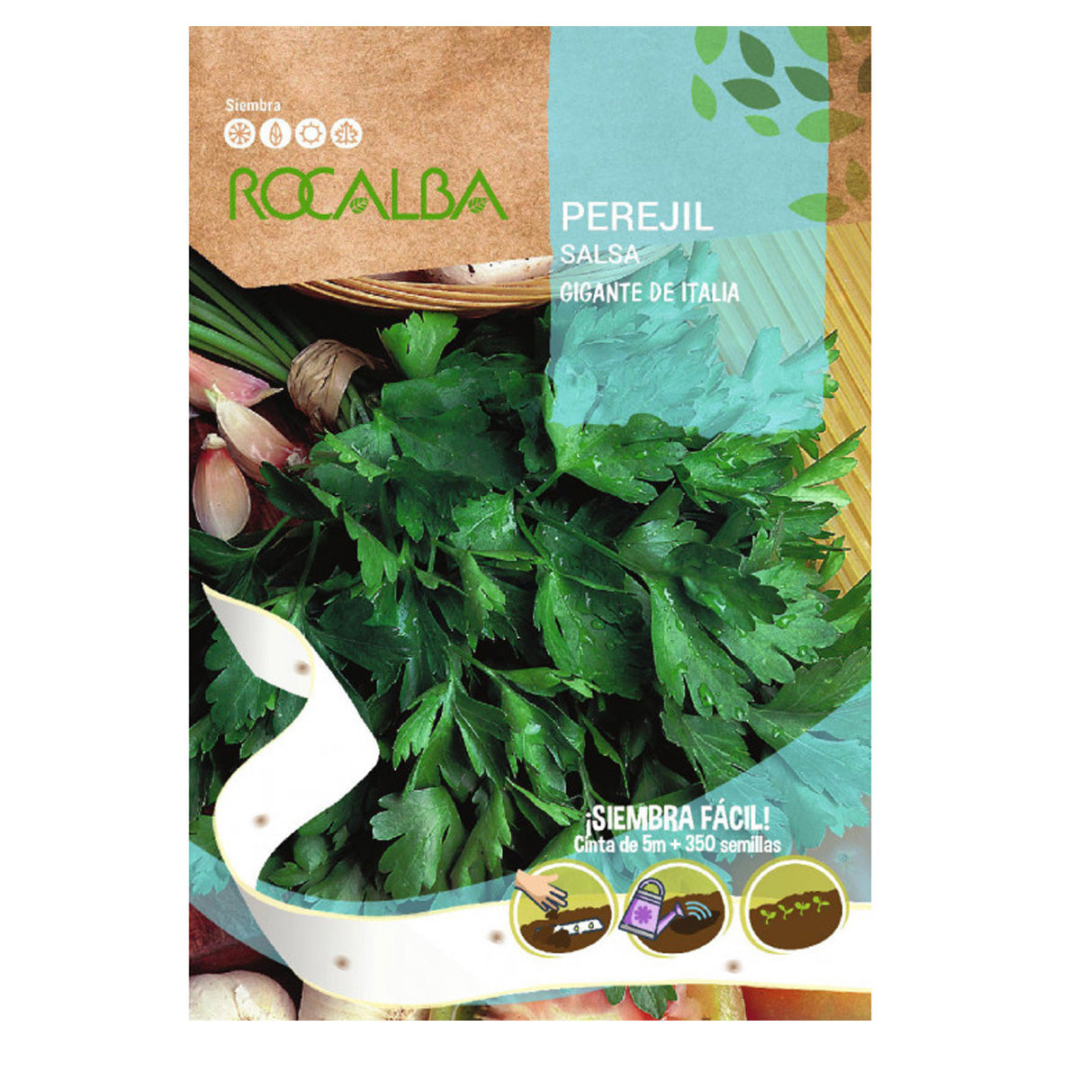 Sementes gigantes de salsa italiana em fitas, Rocalba