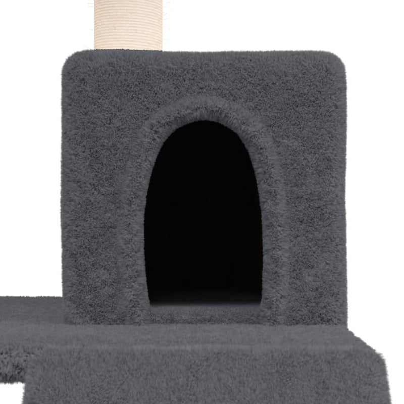 Vidaxl Rascador Para Gatos Con Postes De Sisal Gris Oscuro 82 Cm_5