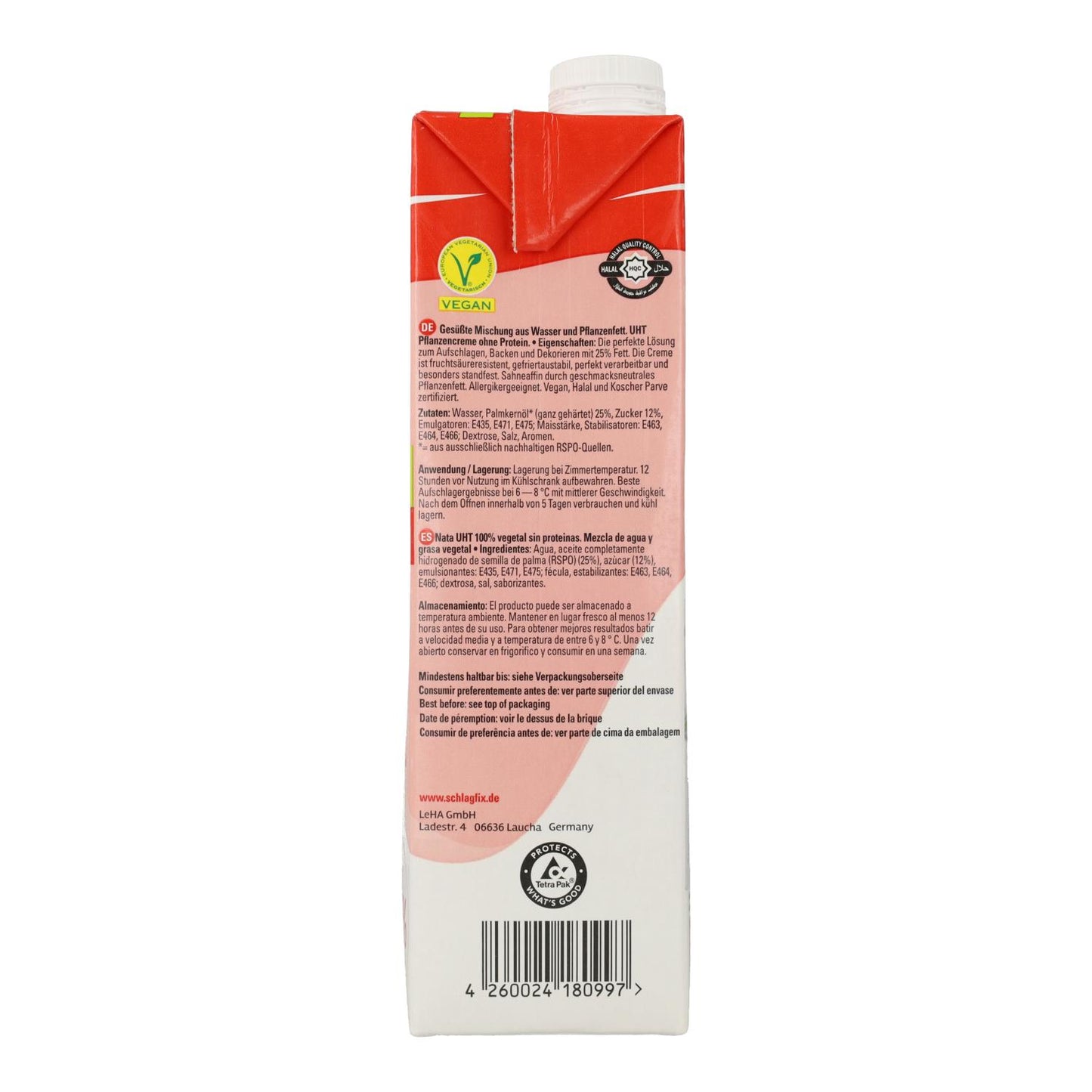 Creme de Legumes Doce para bater e cozinhar Schlagfix 1 L