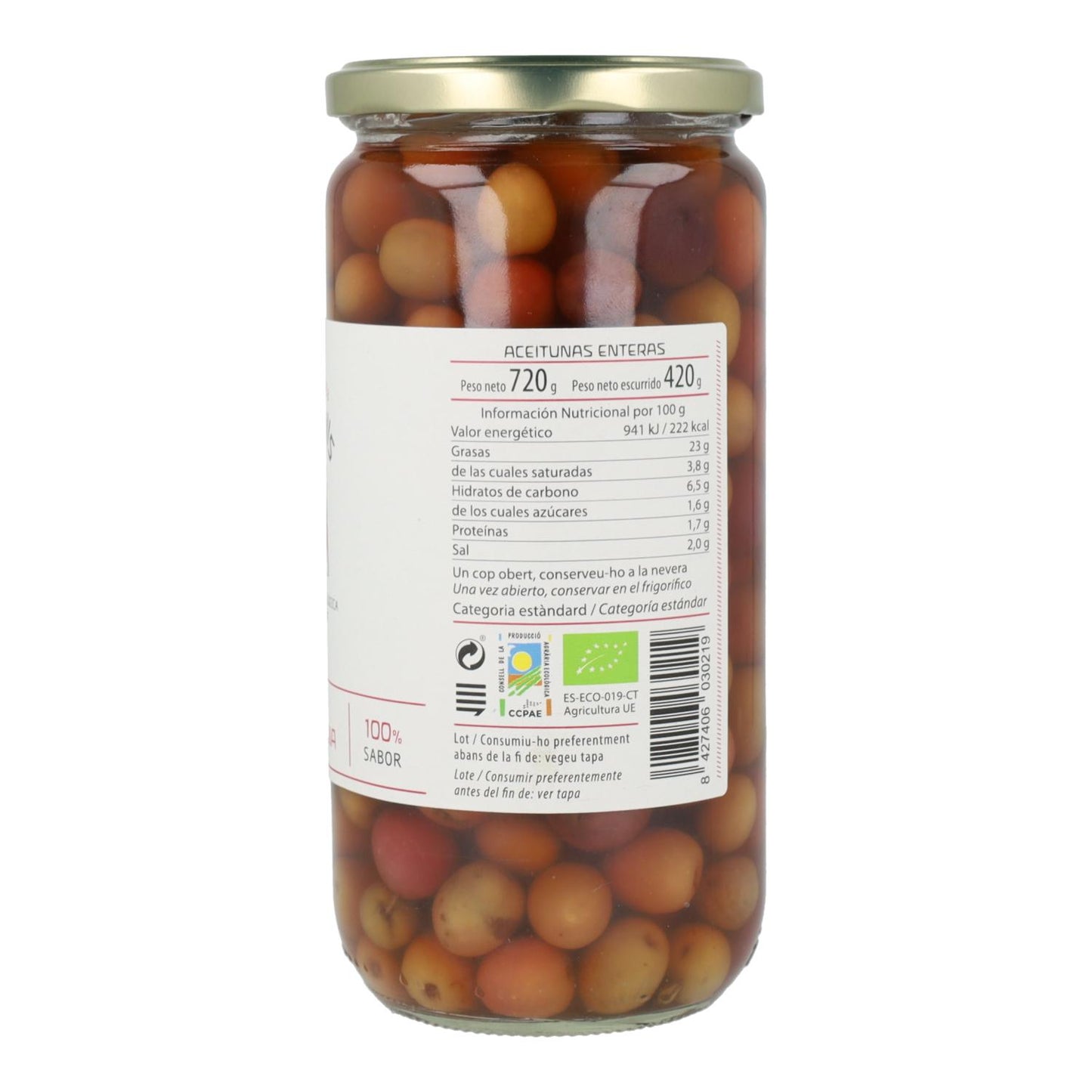 Azeitonas ECO Arbequina Cal Valls 720 g