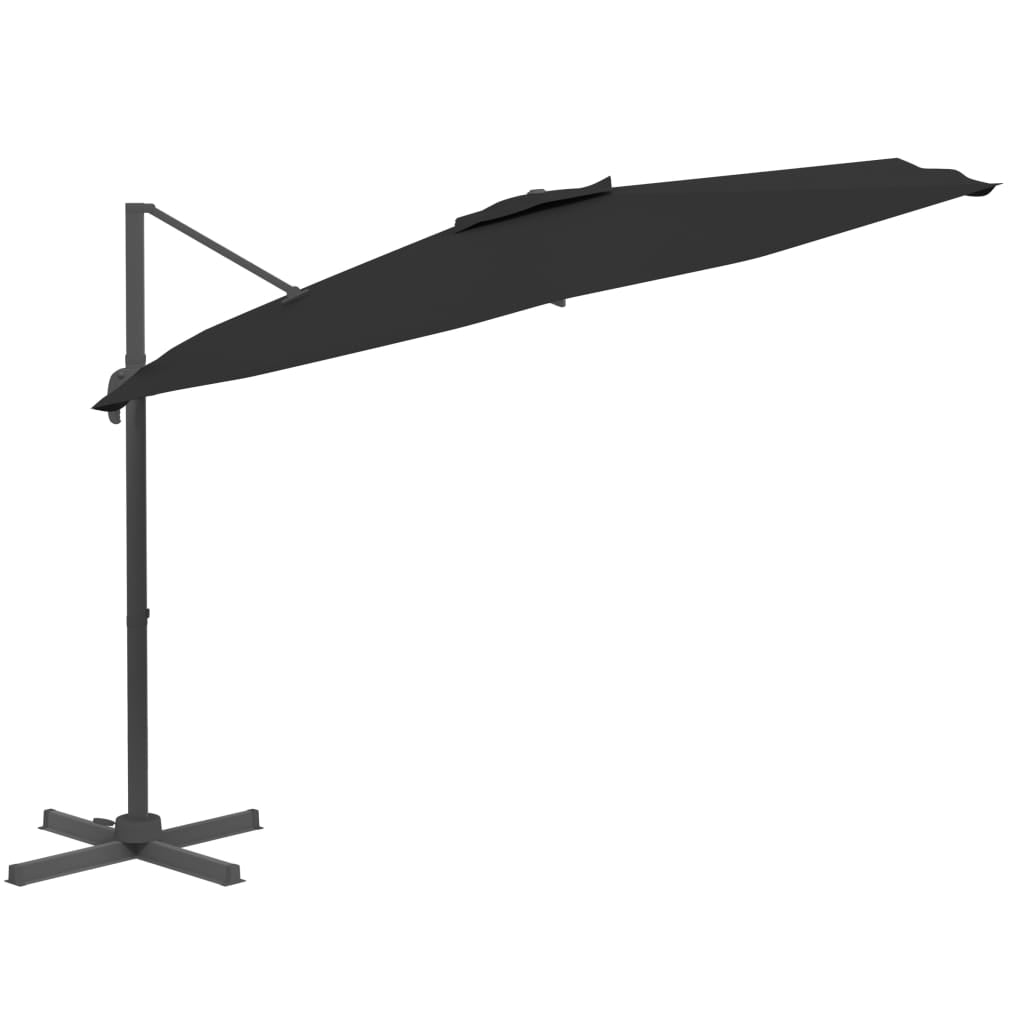 Vidaxl Sombrilla Voladiza Con Leds Negro 400x300 Cm_4