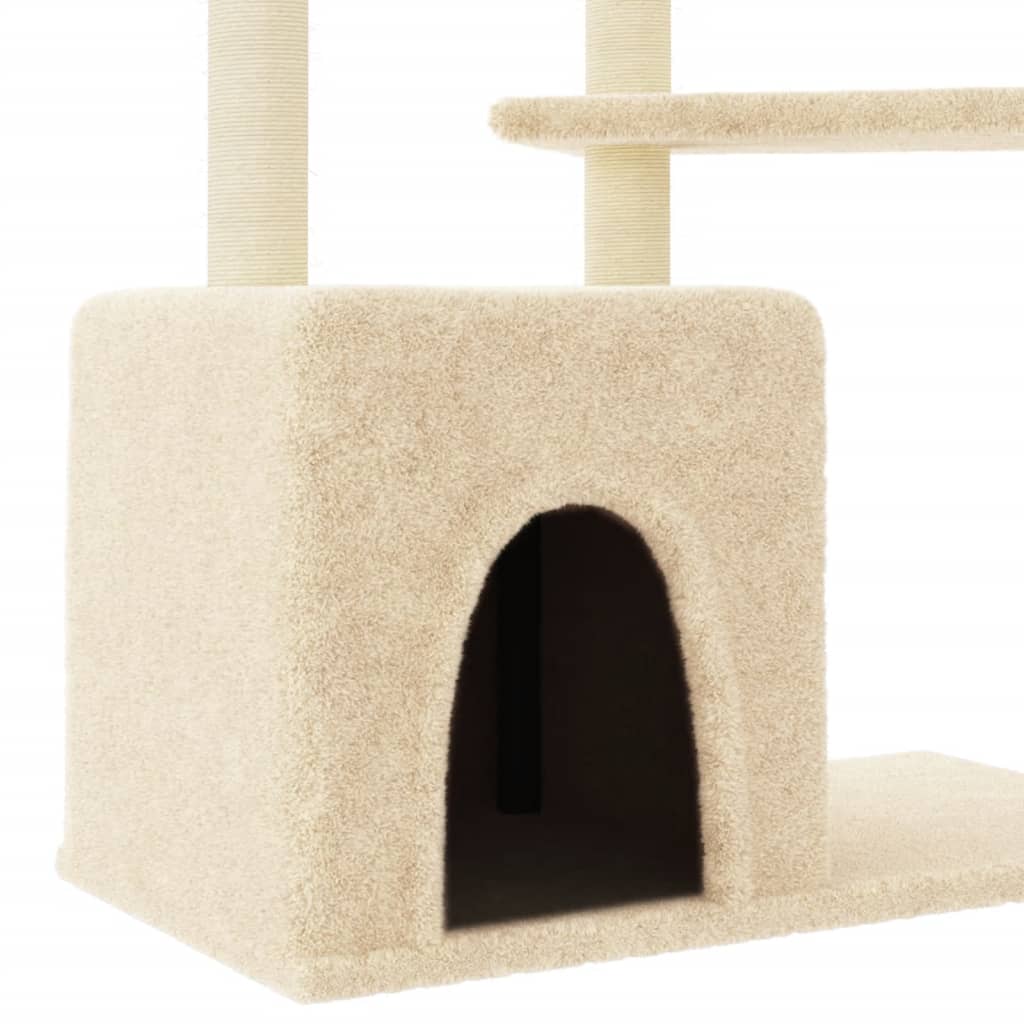 Rascador Para Gatos Con Postes De Sisal Color Crema 107,5 Cm_5