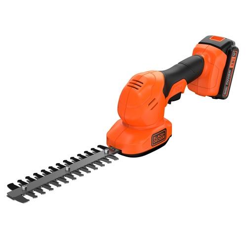 Kit de aparador de relva e aparador de sebes com bateria de lítio Black+Decker BCSS18D1-QW de 18 V e 2 Ah.