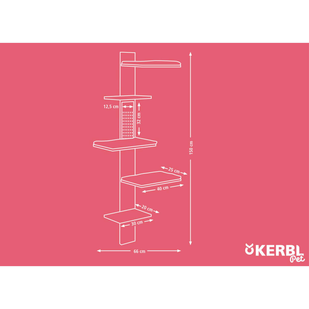 Kerbl Rascador Para Gatos Timber Wall Color Natural Y Gris Taupe 150cm_5