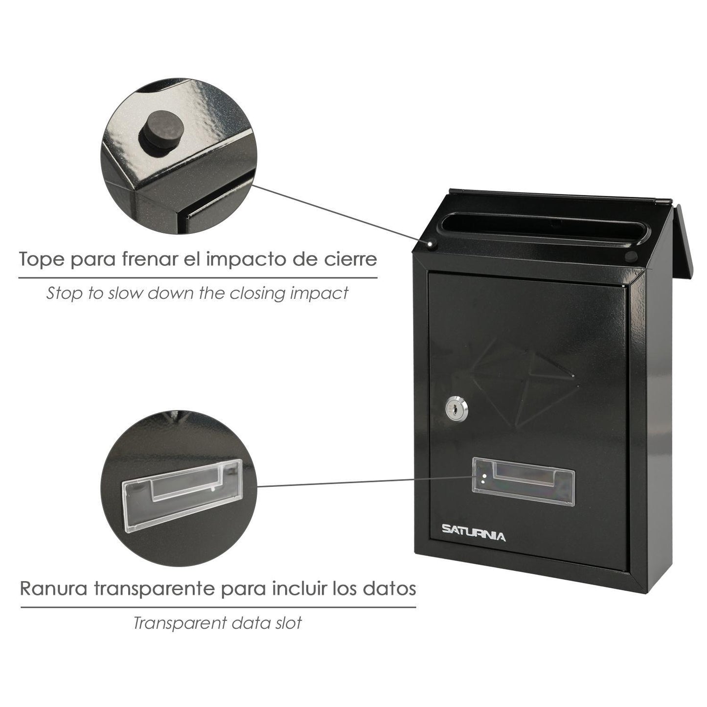 Buzon Exterior Residence 205 X 300 X 70 Mm. Negro