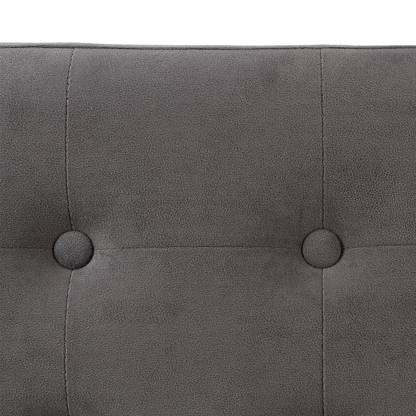 Puff Plegable Doble 'lysandre' Gris Efecto Terciopelo_2