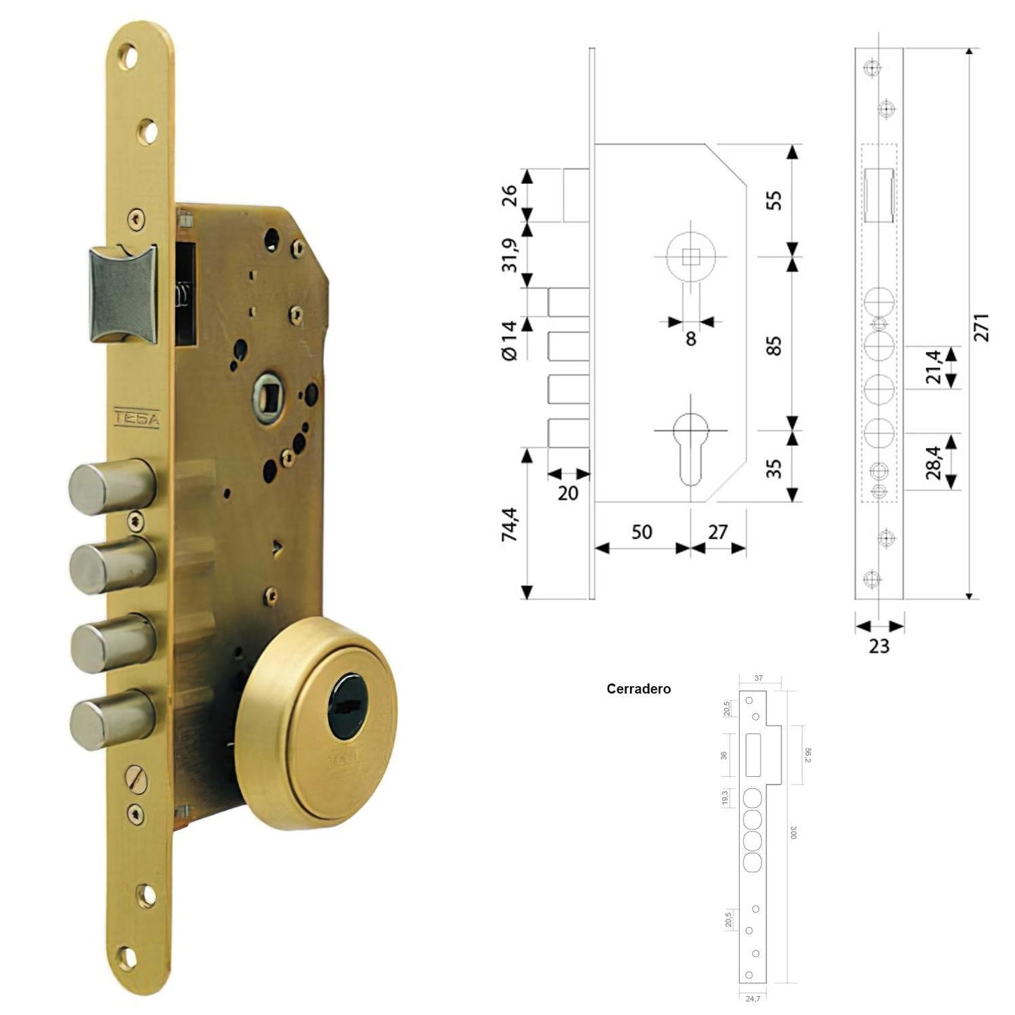 Cerradura Tesa Segurida R200b/t6/6l_1
