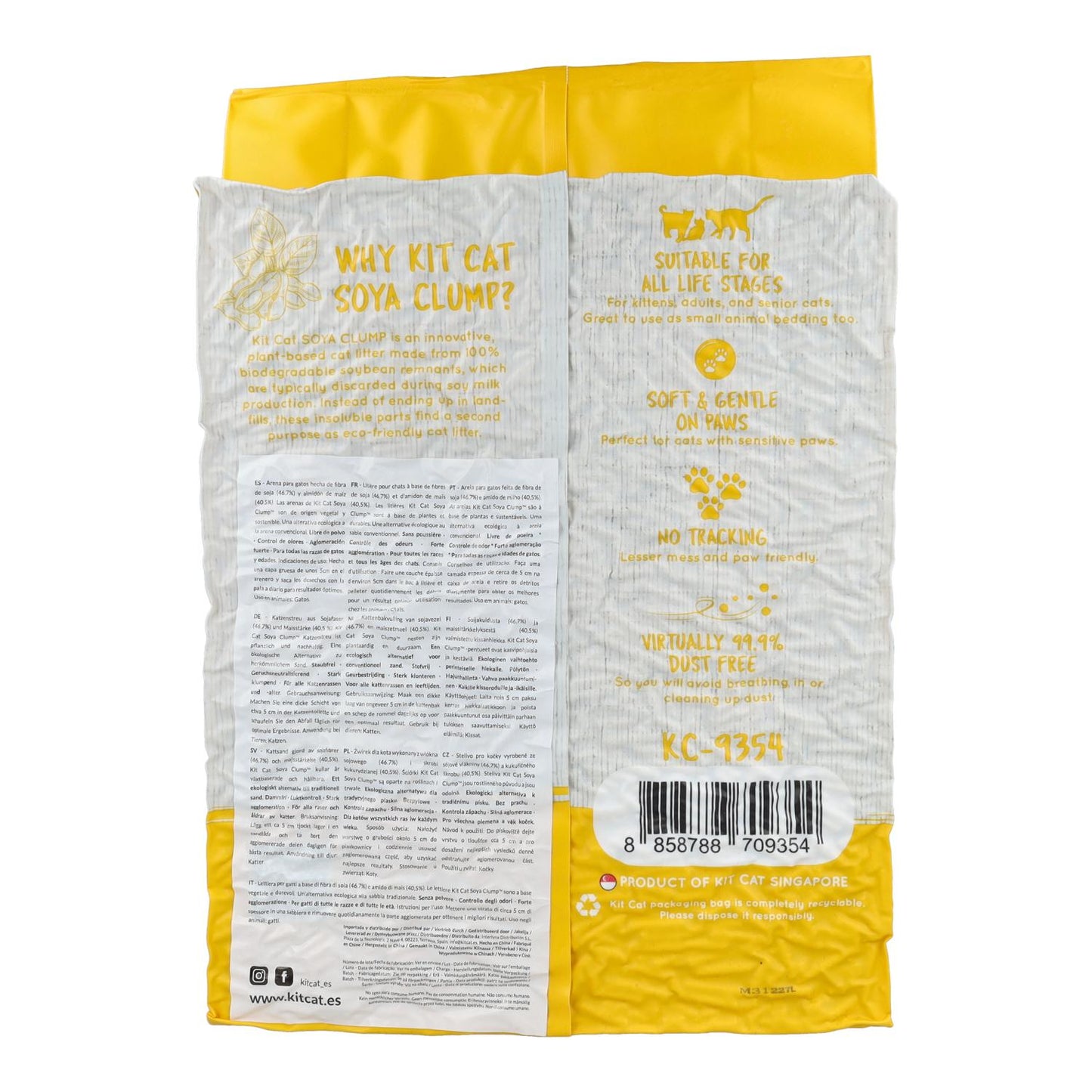 Kit de areia para gatos Eco SoyaClump - Areia para gatos original de 7 litros