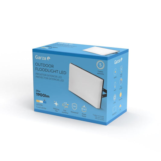 Holofote LED para exterior Garza Design, 20 W, 1900 LM, luz fria (6000 K)