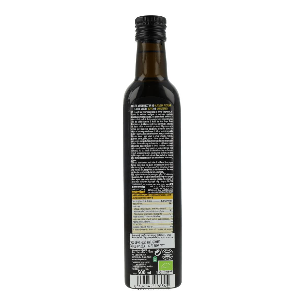 Azeite Virgem Extra Não Filtrado Bio NaturGreen, 500 ml