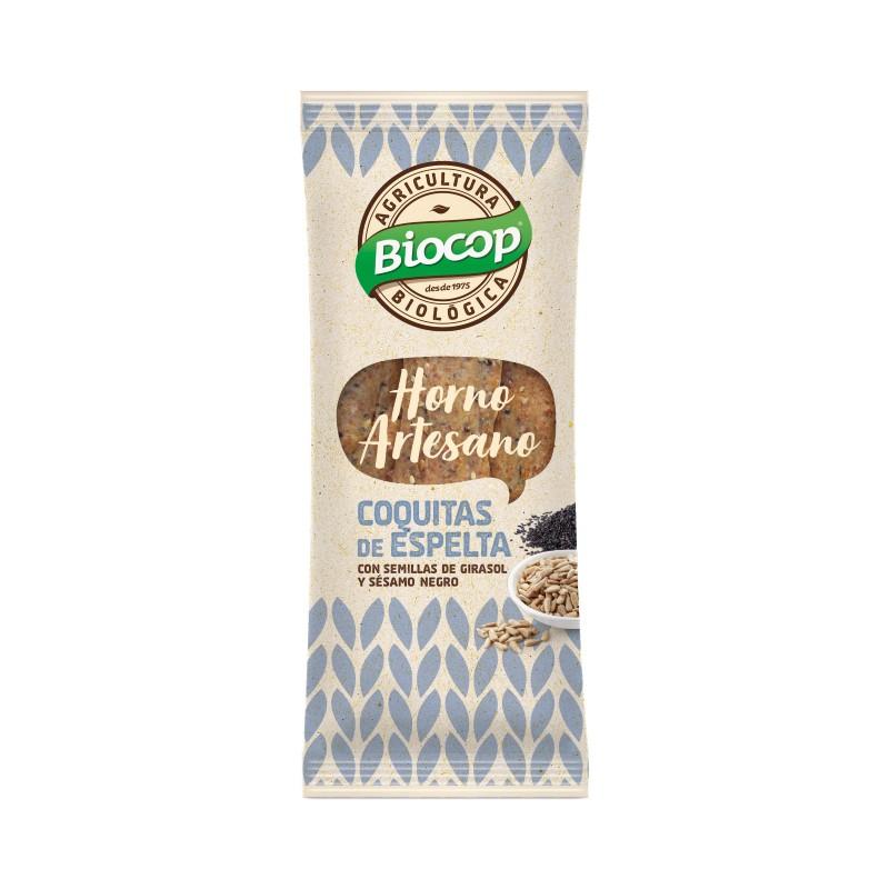 Snacks de Coquitas de Espelta Biocop com Sementes de Girassol e Sésamo Preto 75 g
