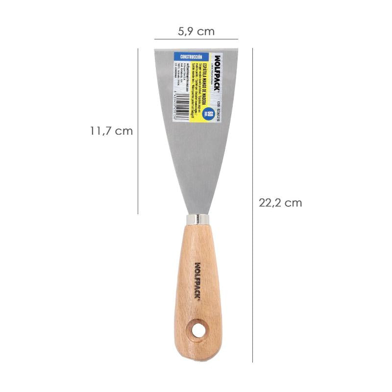 Espatula Mango Madera Hoja Acero 60 Mm. Espatula Yeso, Espatula Pintor, Espatula Masillas, Espatula Pladur, Etc.