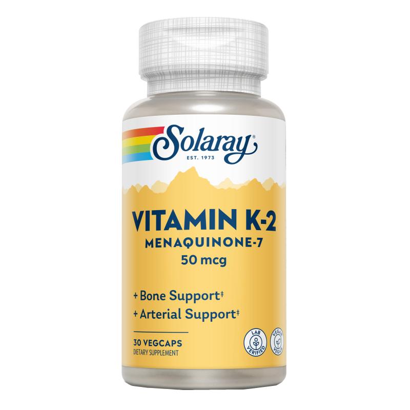 Vitamina K2 Menaquinona 7 Solaray, 30 cápsulas