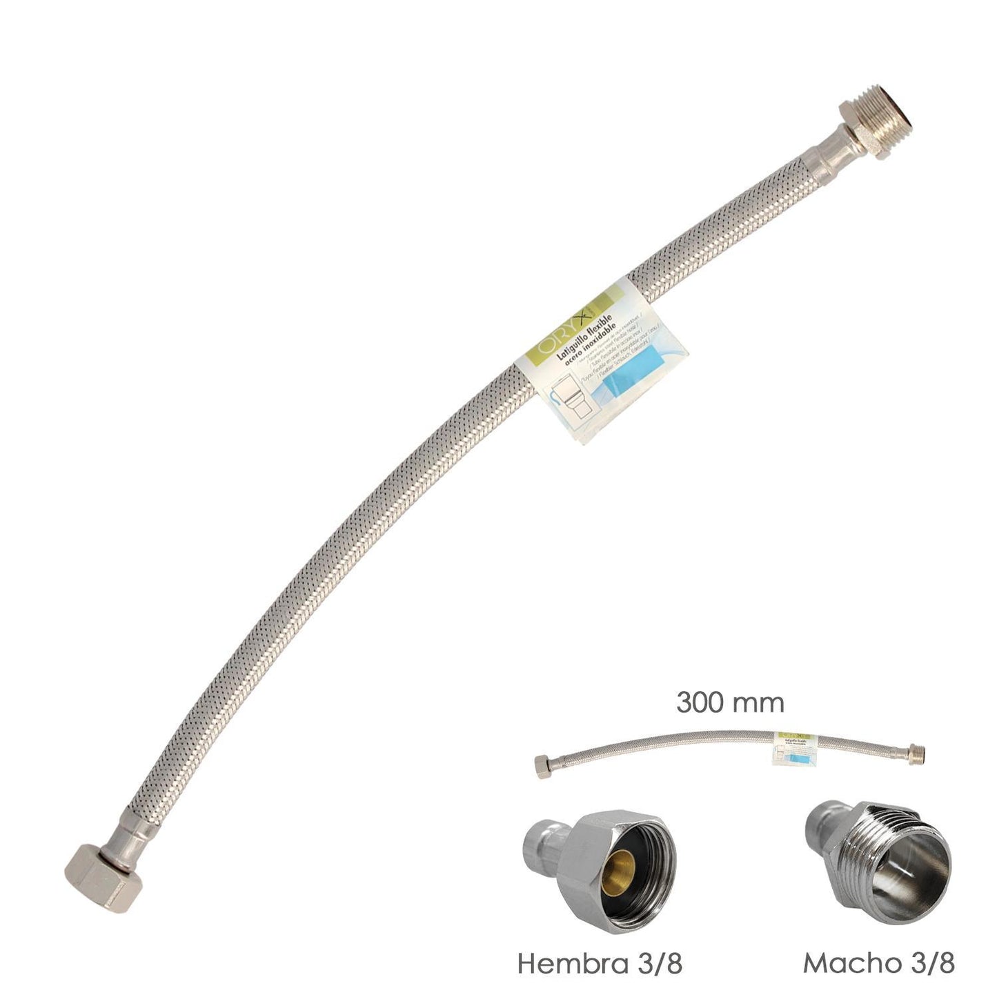 Latiguillo Flexible Acero Inoxidable Macho 3/8 - Hembra 3/8 - 300mm_0