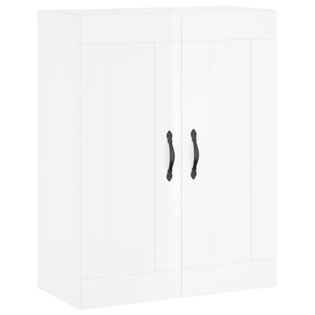 Aparador Alto Madera Contrachapada Blanco Brillo 69,5x34x180 Cm_5