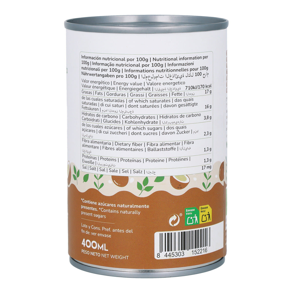 Creme de coco para cozinhar ECO Planeta Huerto 400 ml