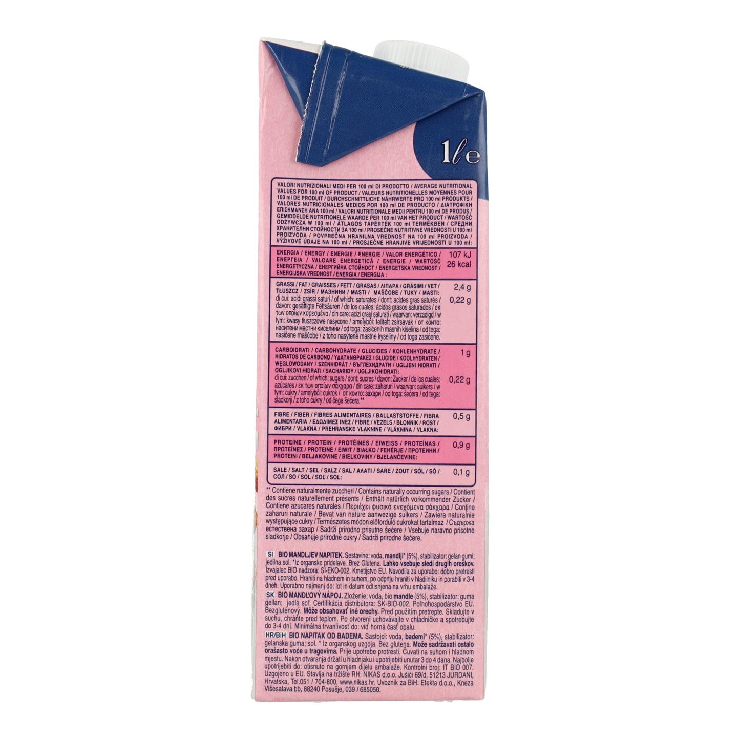 Pack de 3 Bebidas Scotti Orgânicas de Amêndoa sem Açúcar 1 L