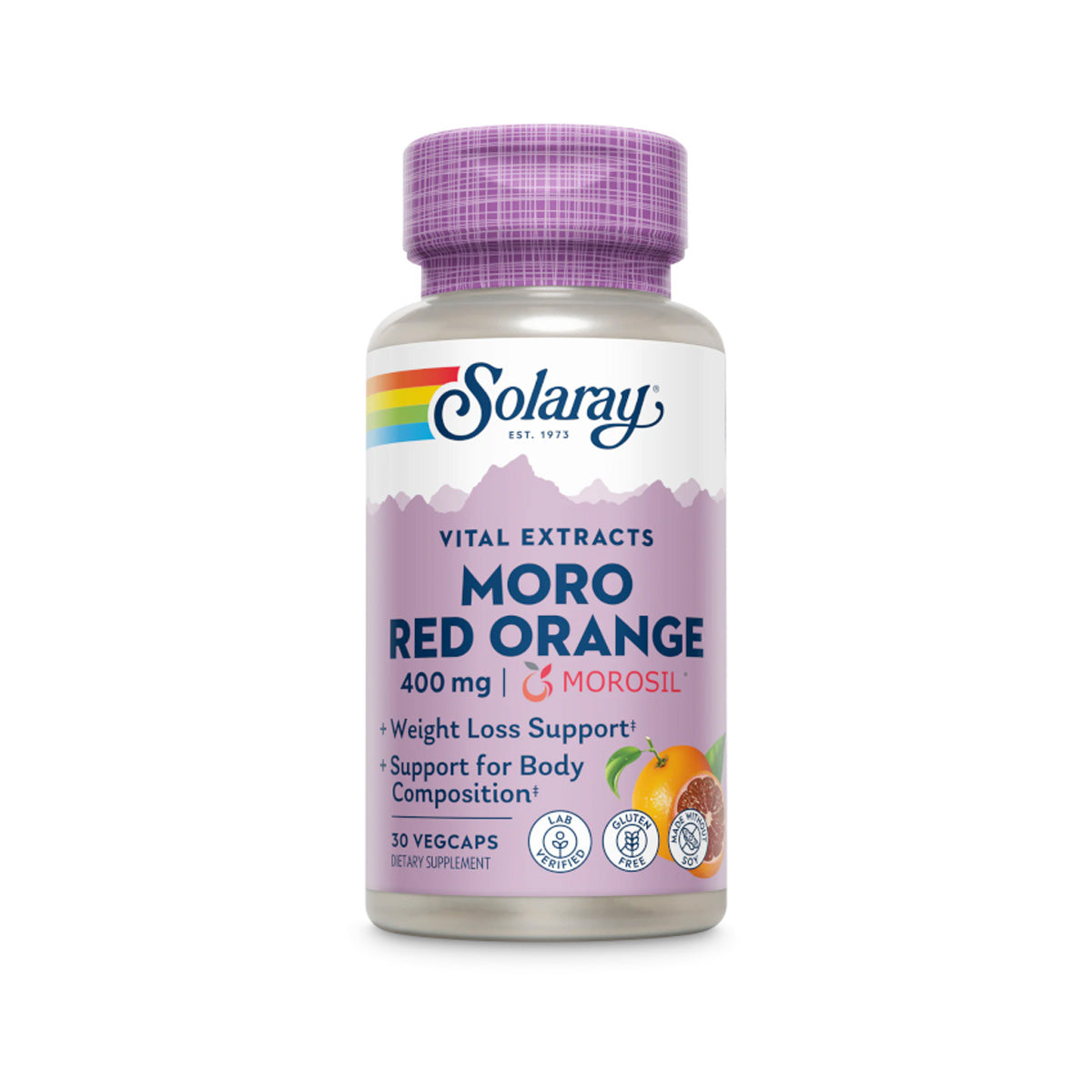 Morosil Moro Vermelho Laranja, Solaray, 30 cápsulas vegetais