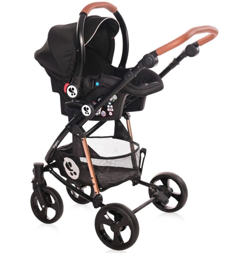 Carrito De Bebé Trio Con Capazo Duro Crysta Hasta 22 Kg Black Diamond_4