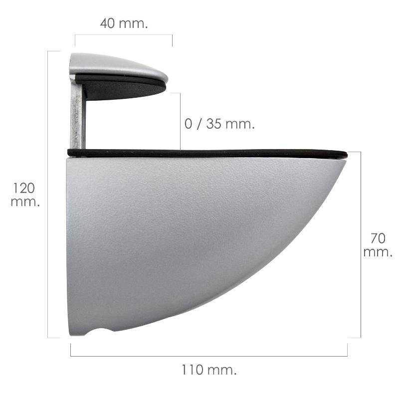 Soporte Pelicano Regulable Para Estante 1 / 35 Mm. Cromo Mate (1 Pieza)_1