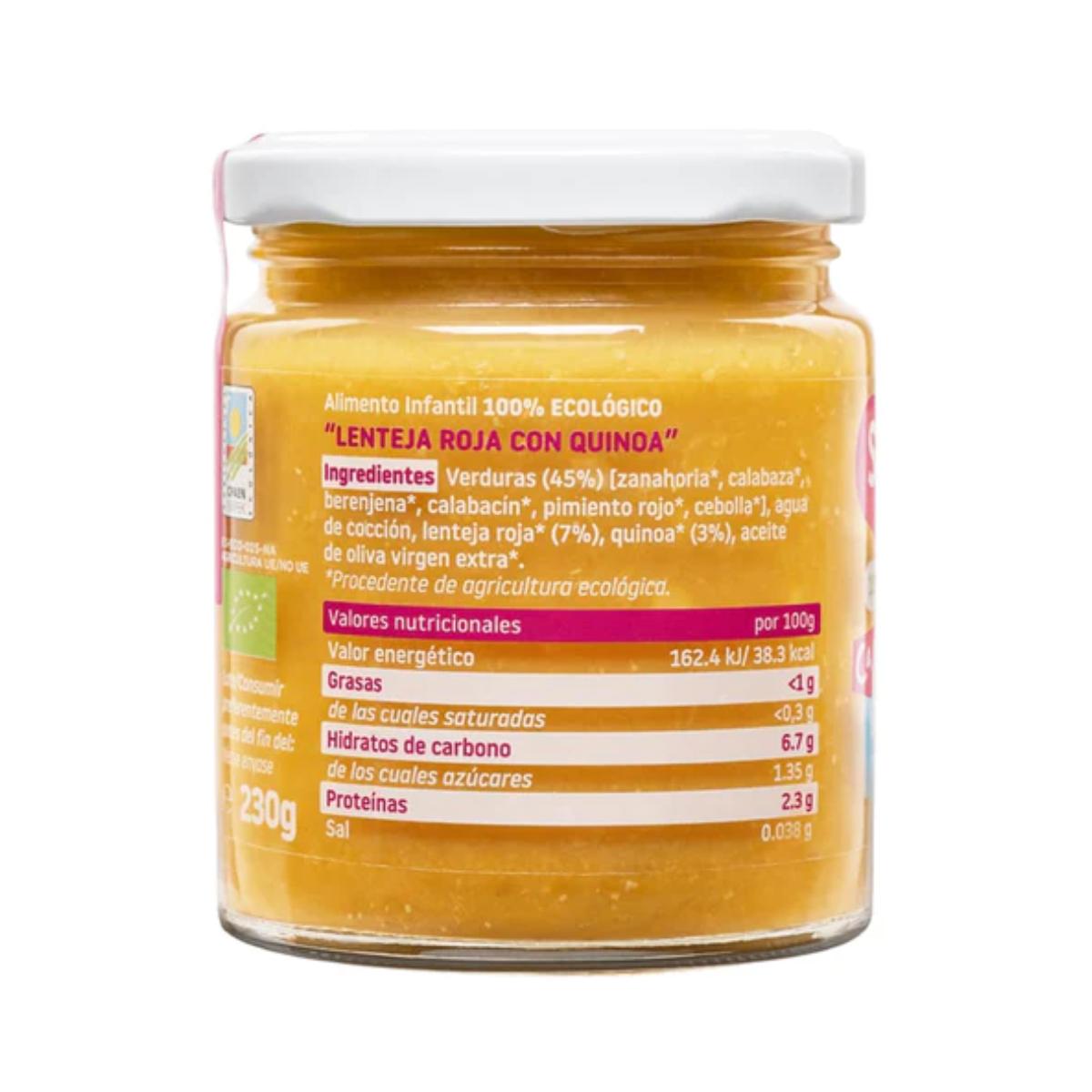 Embalagem de 3 frascos de lentilhas biológicas com quinoa CA CHI TOS Smileat 230g