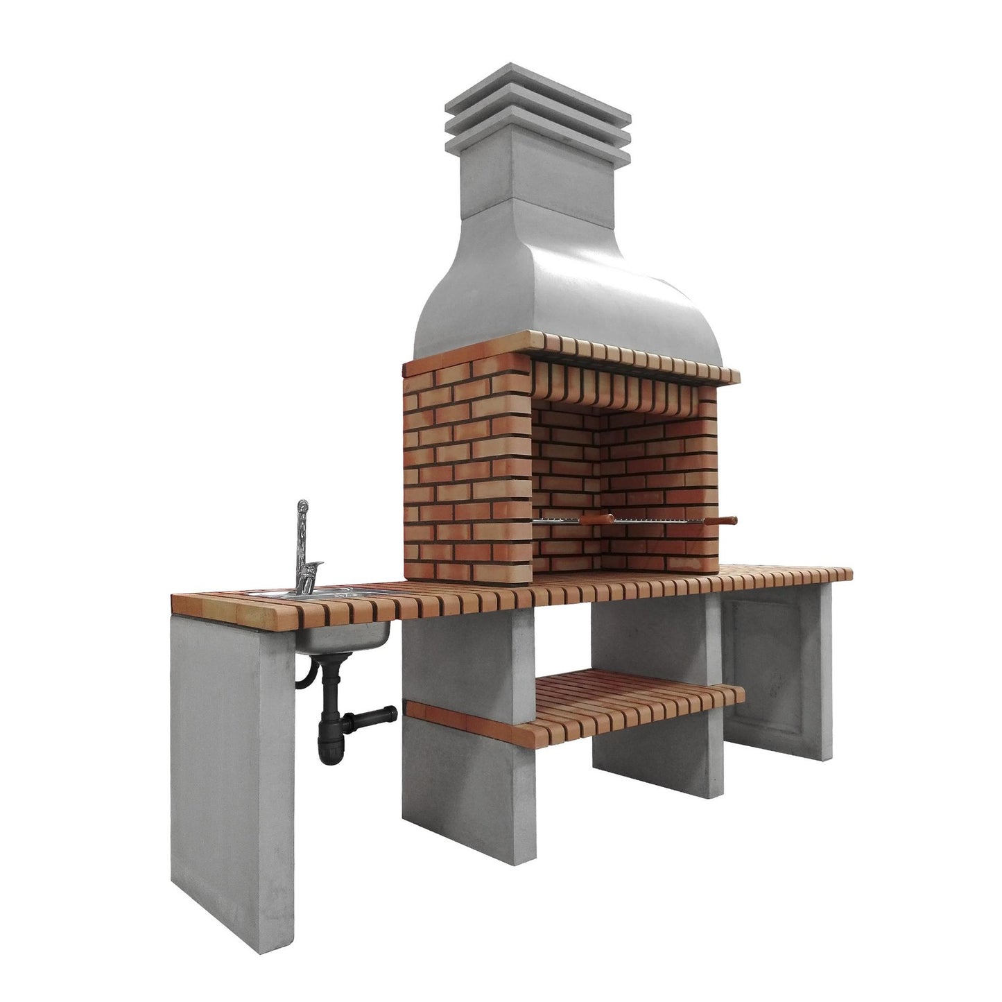 Churrasqueira Altea com bancada dupla e lava-loiça, Movelar Esquerda