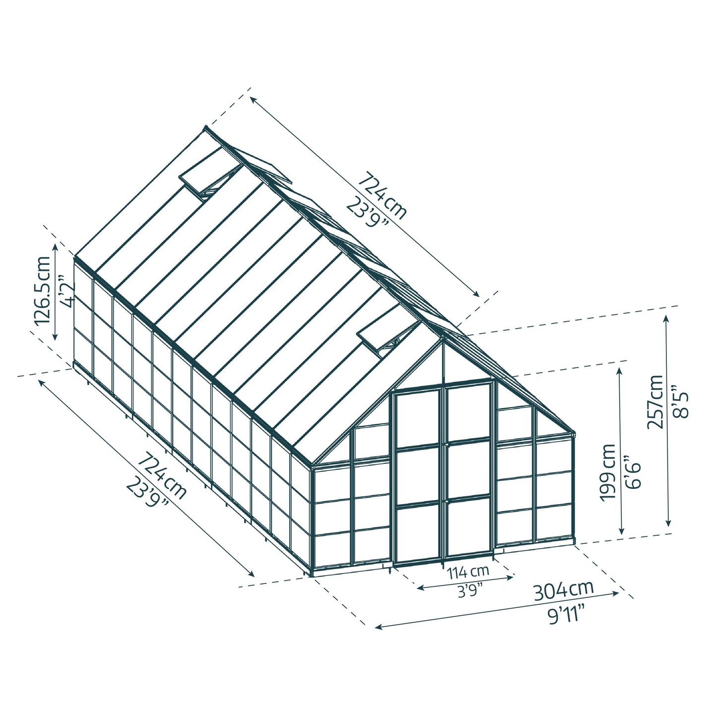 Estufa Balance 304x724 cm Canopy Prata