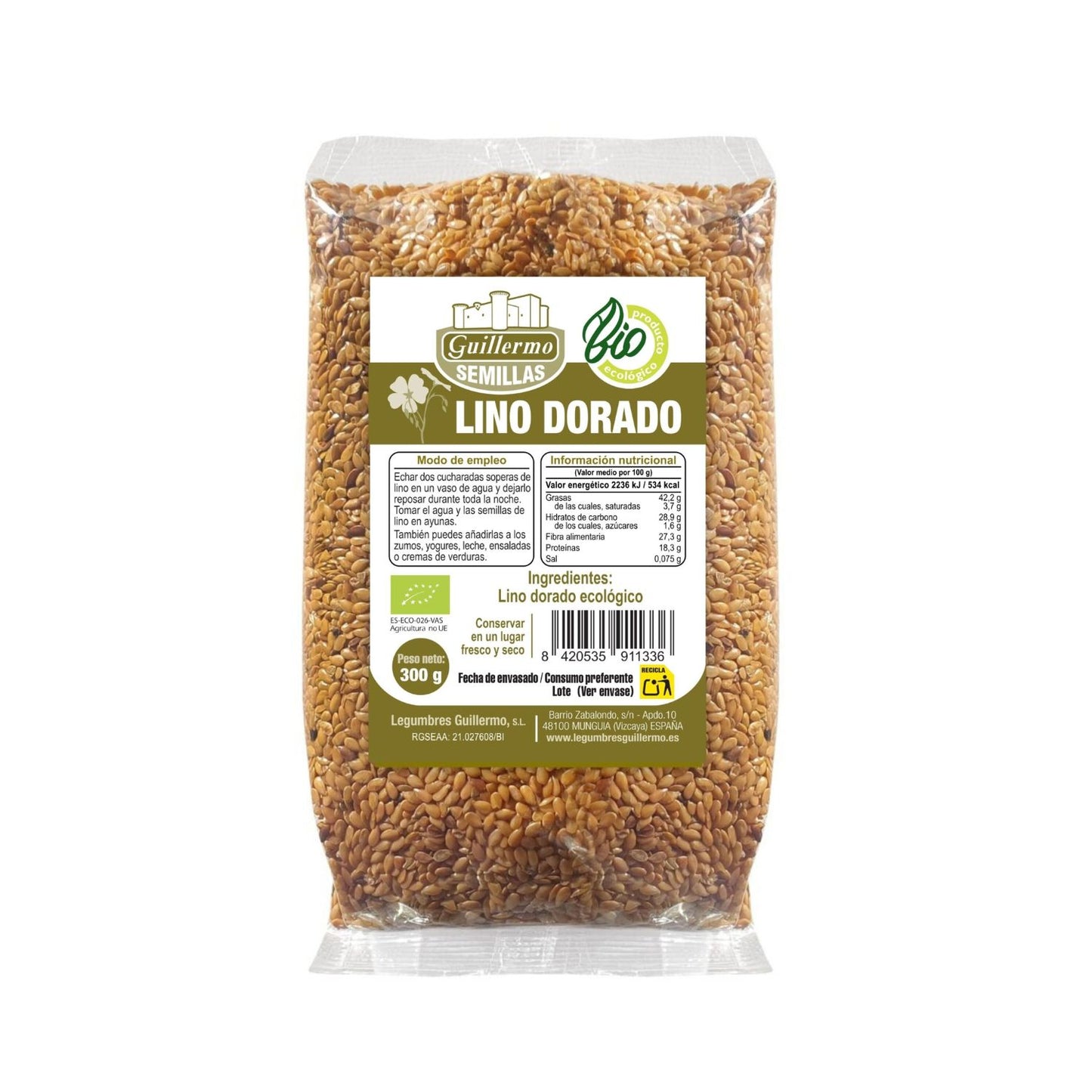 Semillas De Lino Dorado Bio - 300 G_0
