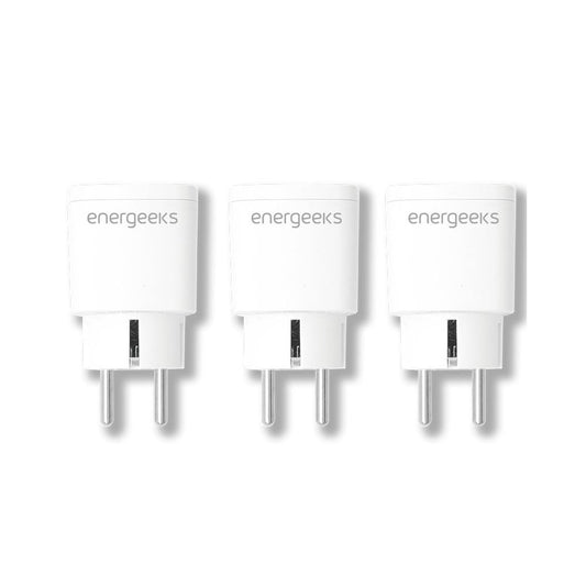 Pack de 3 fichas Wi-Fi inteligentes Energeeks com medidor de energia