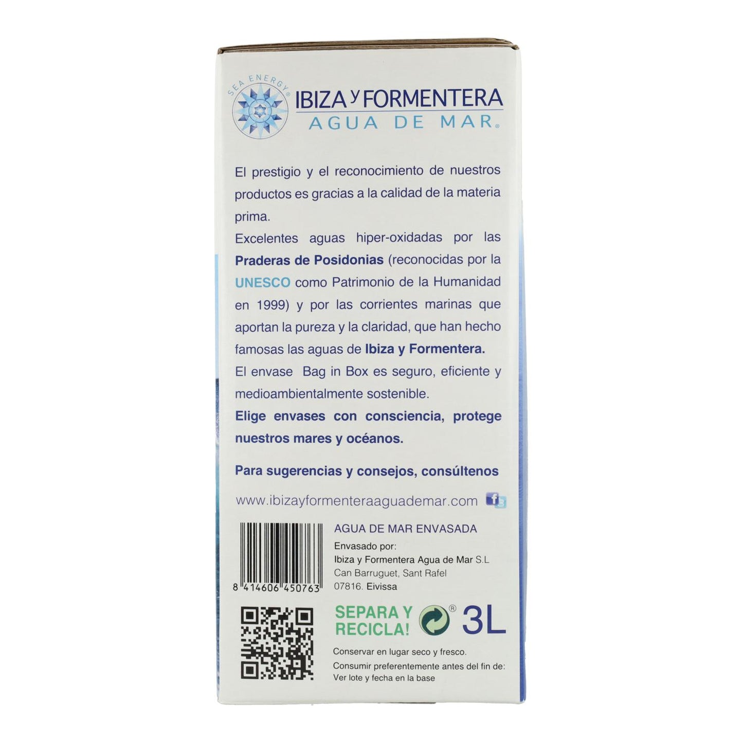 Sacola Seawater Ibiza e Formentera em caixa 3 L