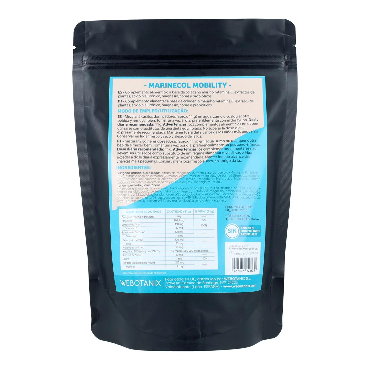 Colagénio Marinho Marinecol Mobility WeBotanix 275g