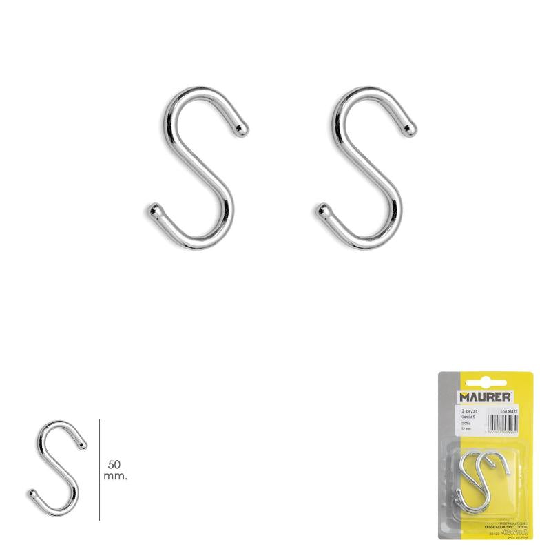 Gancho S 50 Mm Cromado (blister 2 Piezas) Uso Domestico_0