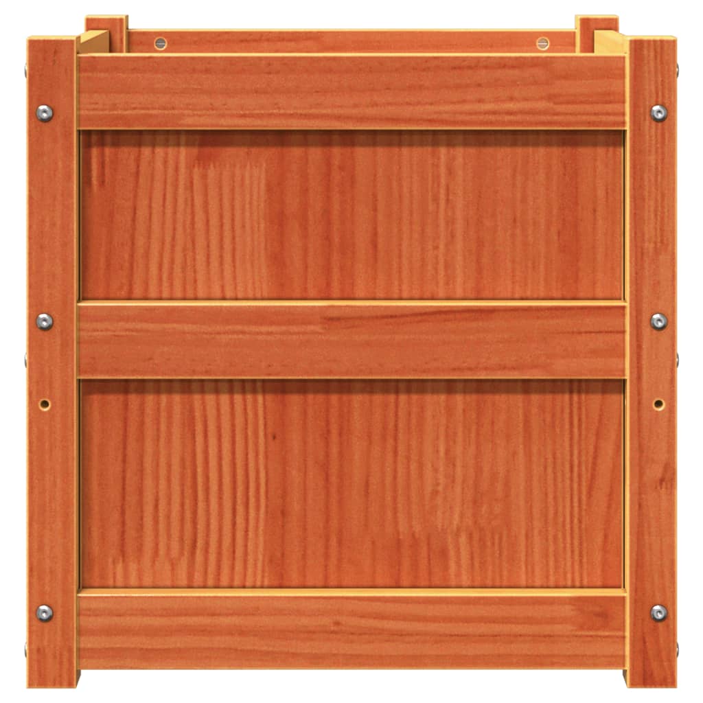 Jardineras De Exterior 2 Uds Madera Maciza De Pino Marrón Cera_5