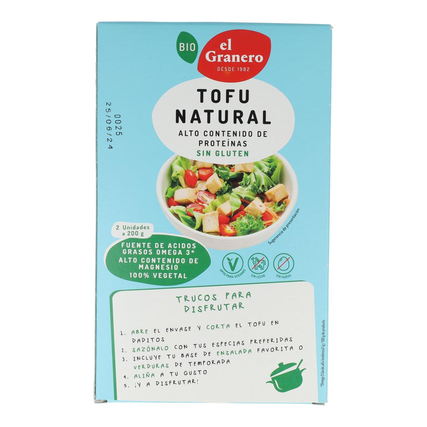 El Granero Tofu Natural Biológico 400 gr