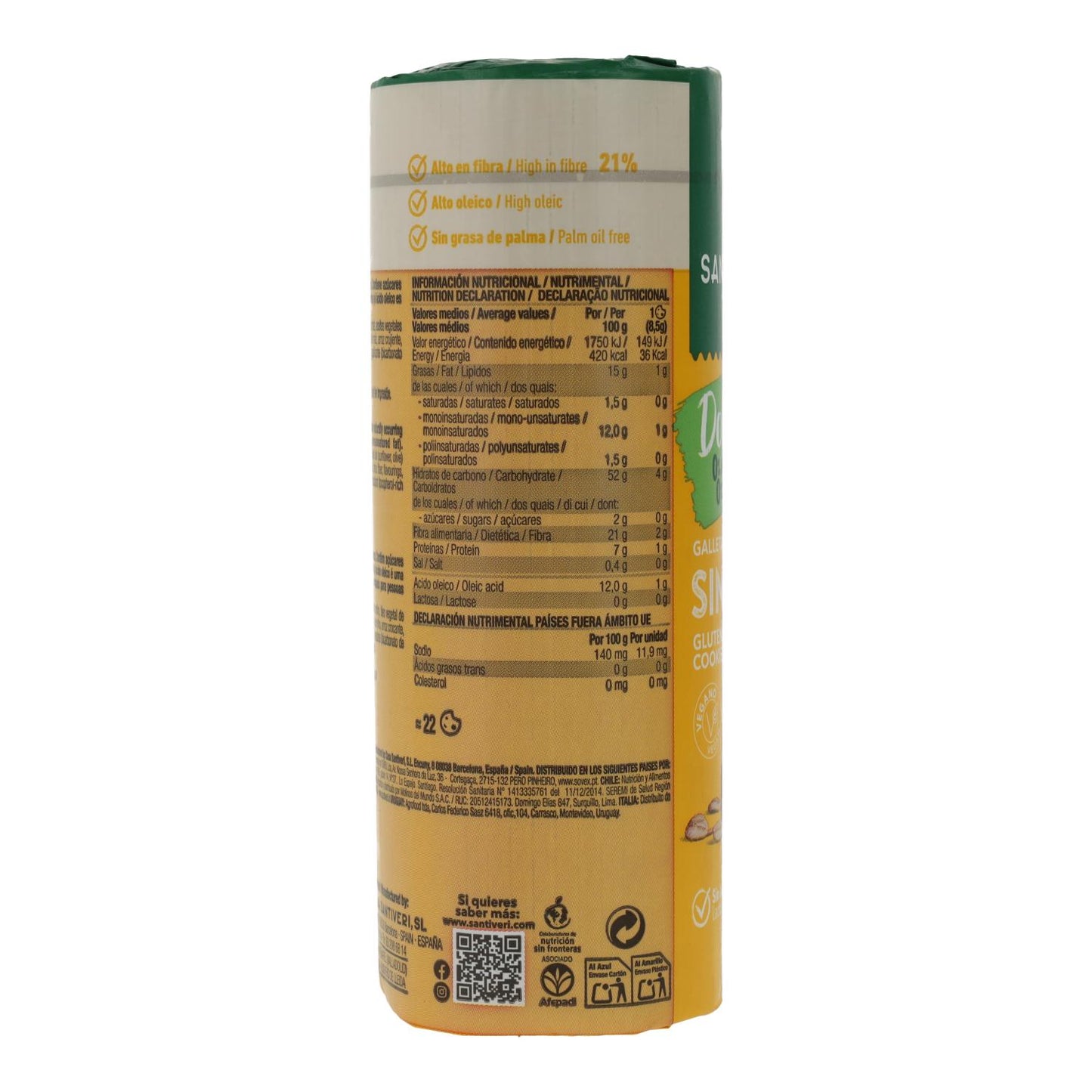 Bolachas sem glúten Double Zero Santiveri 190 g