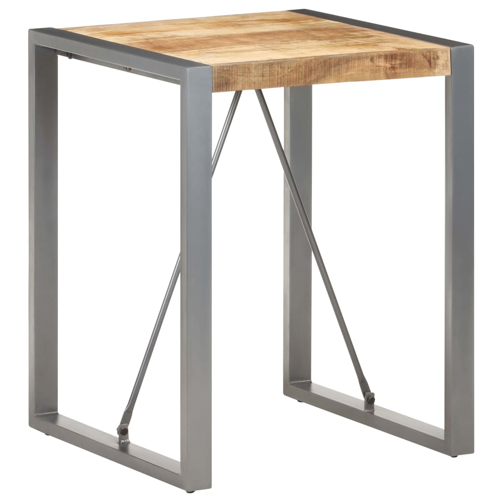 Mesa De Comedor Madera Maciza De Mango Rugosa 60x60x75 Cm_4