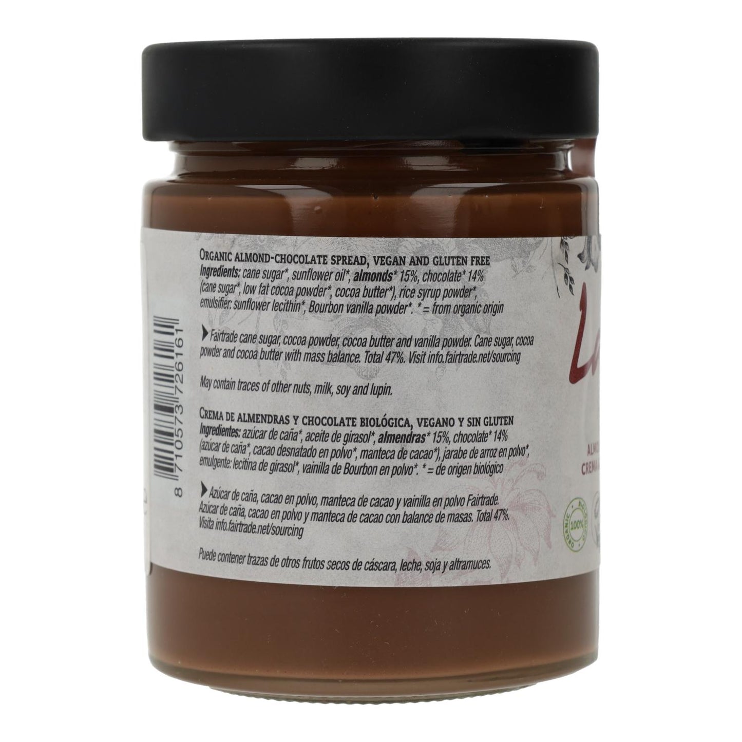 Creme de Amêndoa Vegan com Chocolate La Vida Vegan, 270 g