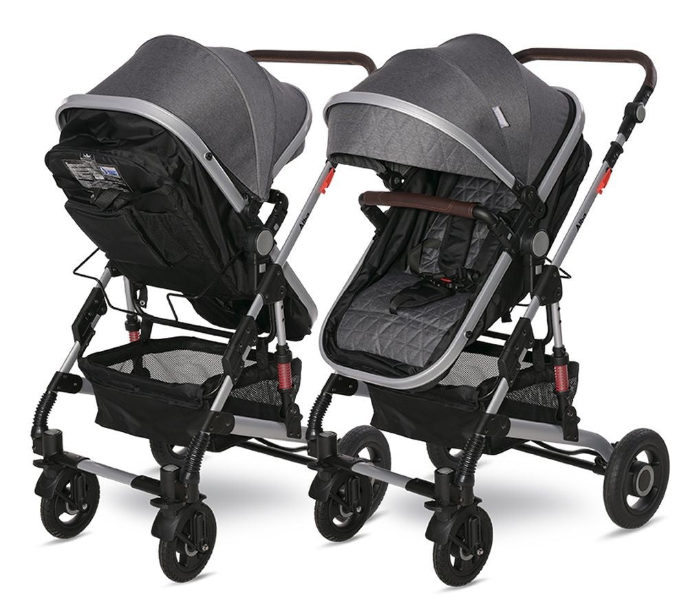Carrito De Bebé Dúo Convertible Alba Premium Steel Grey_4