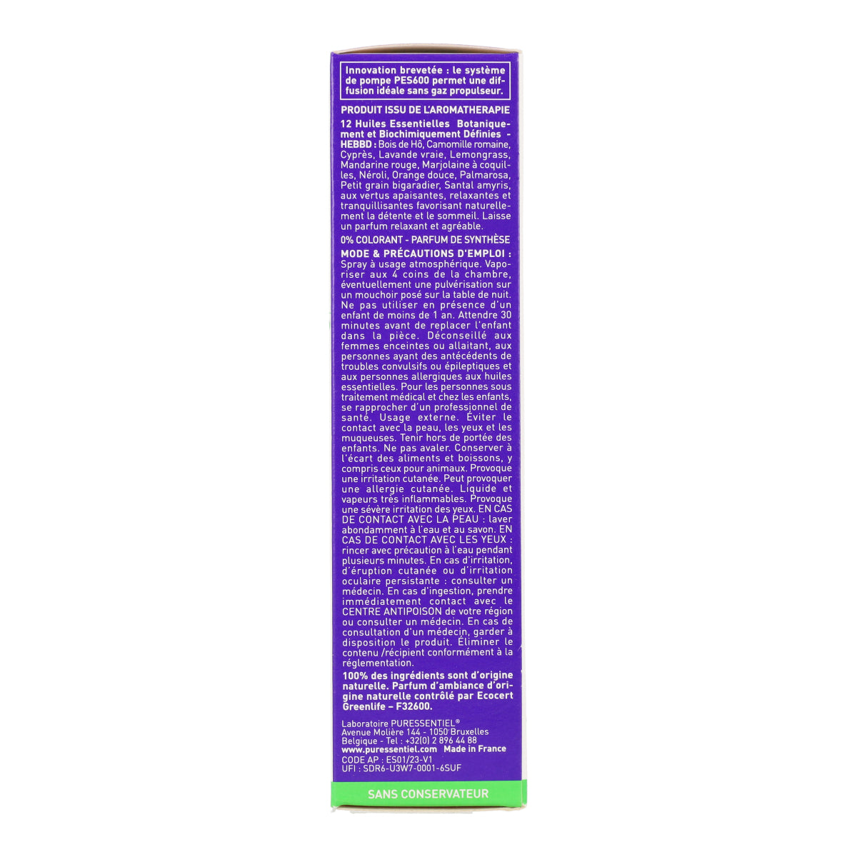 Spray Aereo Sueño Reparador Con 12 Aceites Esenciales 75 ml Puressentiel