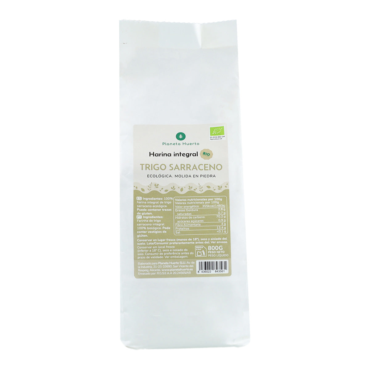 Farinha de Trigo Sarraceno Integral Eco Planeta Huerto 800 g