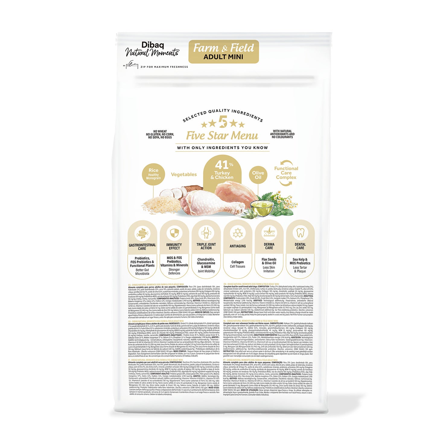 Dibaq Natural Moments 5 Star Pavo Y Pollo Adulto Razas Pequeñas 2 Kg_1