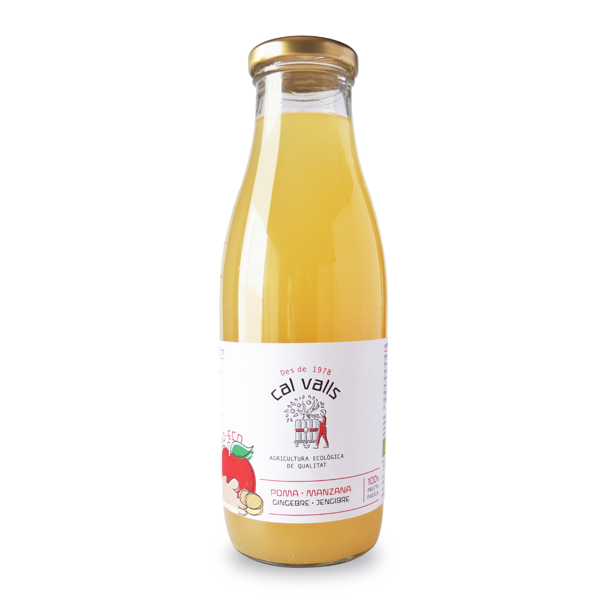 Sumo de Maçã Biológico com Gengibre 750 ml Cal Valls