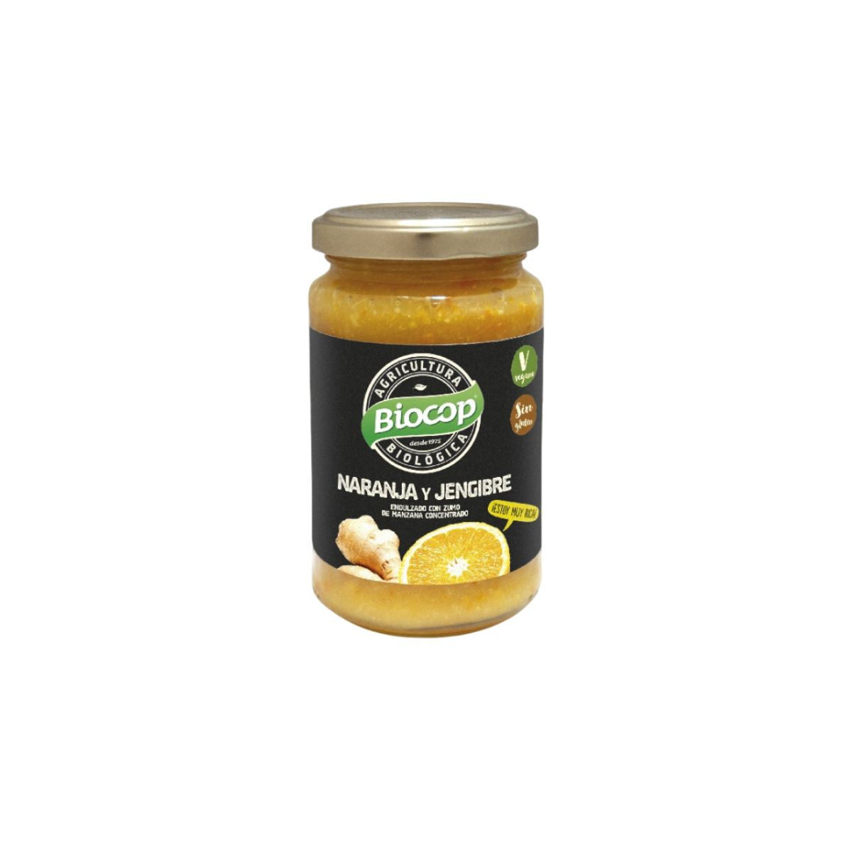 Embalagem de 2 compotas biológicas de laranja e gengibre Biocop, 265 g