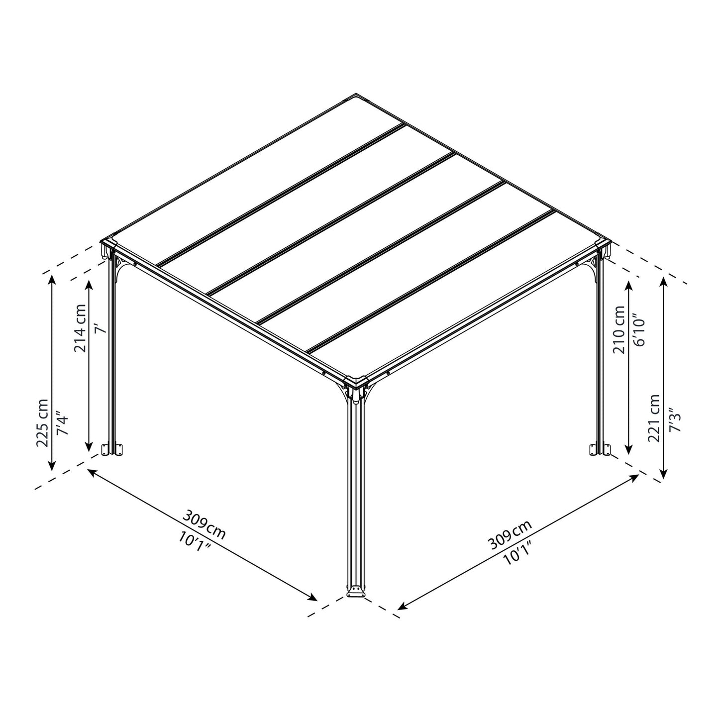 Gazebo Gazebo Milano 309x309 cm