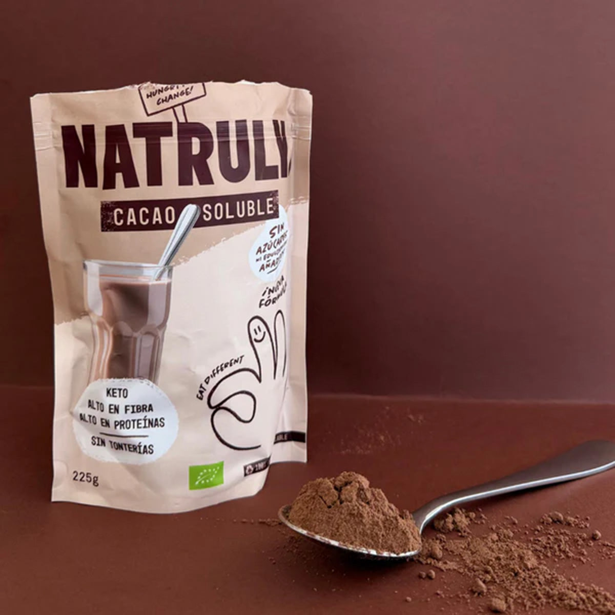 Cacao Soluble BIO Alto en proteínas Natruly 225 g
