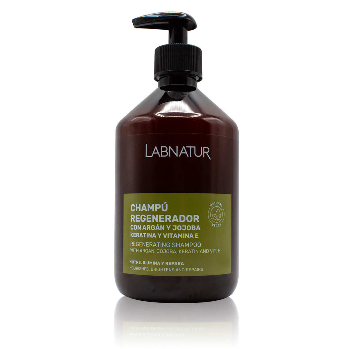 Champú Regenerador de Argán y Jojoba con Keratina Labnatur 500 ml | Nutre y Repara | Cabello Seco o Dañado_0