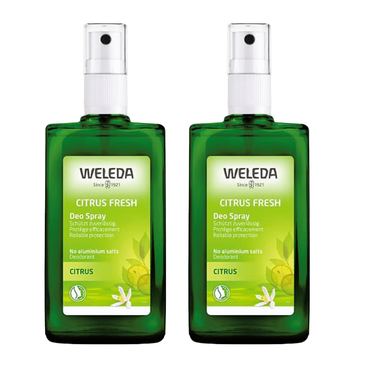 Embalagem de 2 Desodorizantes Cítricos, Weleda, 100 ml