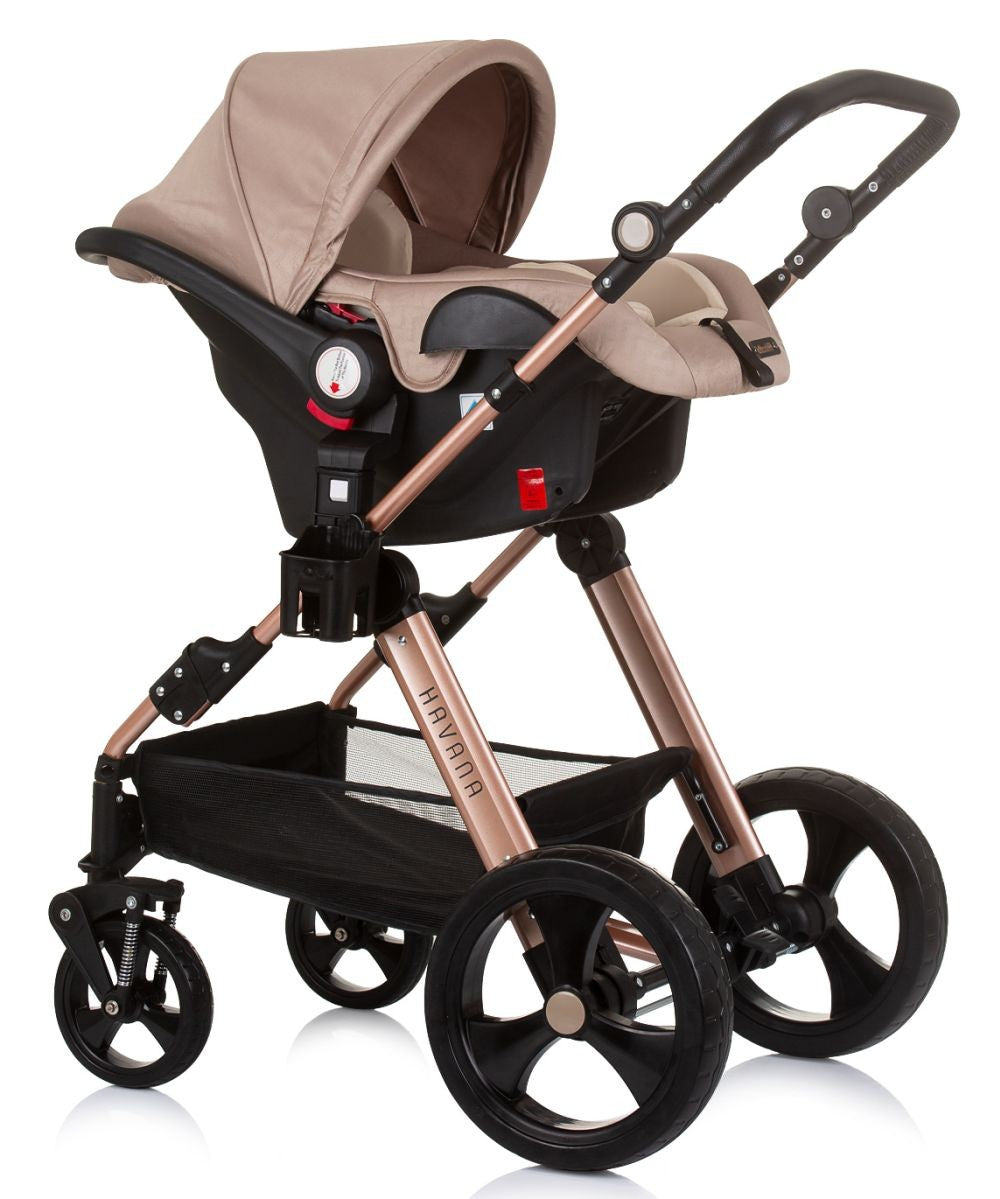 Carrito De Bebé Havana Trio Convertible Hasta 22 Kg Con Bolso Y Mosquitera Golden Beige_4