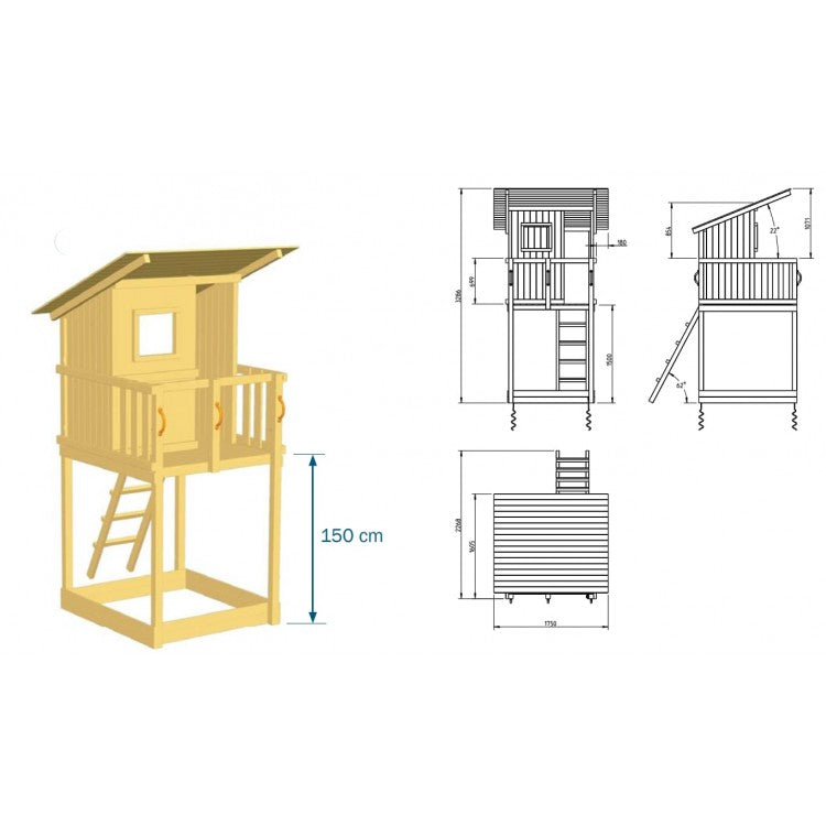Parque Infantil Masgames Beach Hut Xl Con Columpio Doble._5