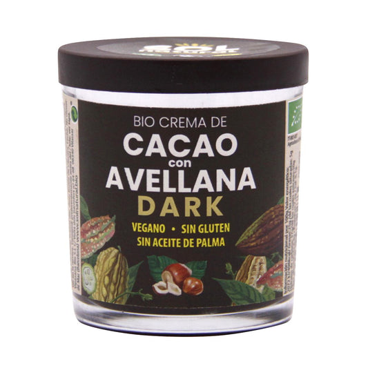 Creme de Cacau Escuro Vegan Biológico Sol Natural com Avelãs 200g
